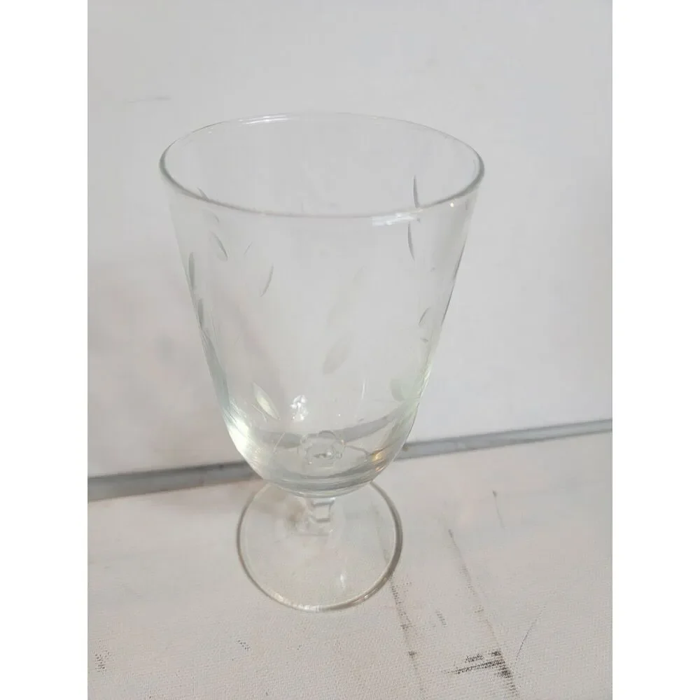 Vintage‎ Princess House Heritage Glass Crystal Footed Cup VTG Etched